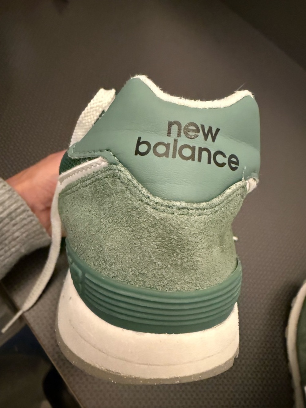 New Balance Kids Mint Green Suede Sneaker